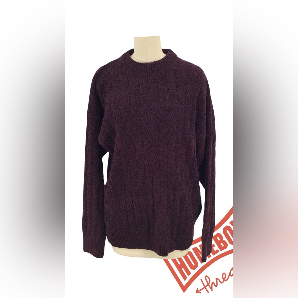 Segreto Men's Classic Crewneck Sweater‎ in Deep Purple Size:XL